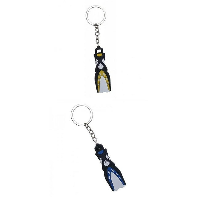 Soporte para Llavero Zulema 2pcs Mini Aletas de Buceo Azul + Amarillo