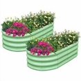 thumbnail image 4 of EastVita 2Pcs 10x4x1.5FT Galvanized Steel Raised Garden Bed , Outdoor Large Planter Boxes with Easy Assembly for Vegetables，Fruits，Flowers，Durable Green Raised Garden Bed，Green, 4 of 6