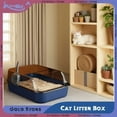 thumbnail image 3 of Cat Litter Box Semi Closed Splashproof Design Removable Pet Toilet  Thickened Plastic Easy Clean Kitten Tray Cat Pet Supplies, 3 of 7