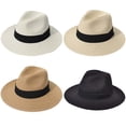 thumbnail image 5 of Beach Hat, Women's Sun hat, Sun Protection Wide Brim Straw Hat for Men Fedora Panama Hat Straw, 5 of 8