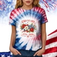 thumbnail image 4 of idosla USA Flag Tee Shirt for Women 4th of July Memorial Day Gift T Shirt Casual Short Sleeve American Proud T-Shirt Tops (Dark Blue, M), 4 of 7