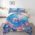 thumbnail image 2 of Erosebridal Cute Axolotl Comforter Set Pink and Blue Axolotl Pattern Kawaii Animal Bed Set Bedroom Decor,King Size Bed Set with 2 Pillowcases, 2 of 7