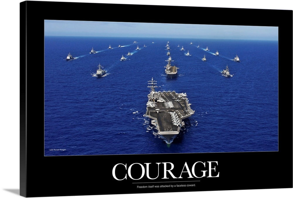 Great BIG Canvas "Military Poster Aircraft carrier USS Ronald Reagan