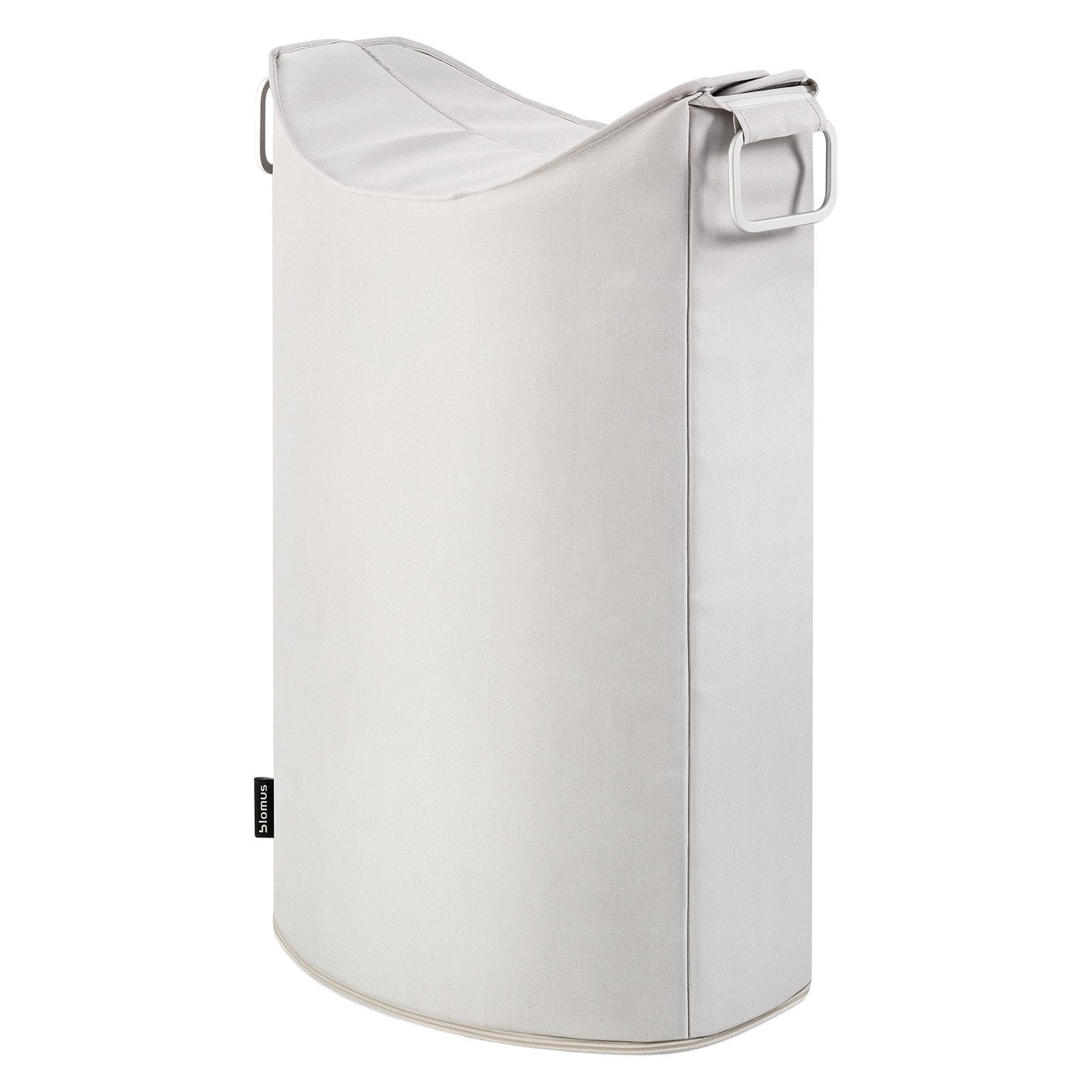 Modern Oval Sand Collapsible Laundry Hamper with Lid