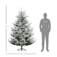 thumbnail image 3 of 7.5 FT Artificial Christmas Tree, Flocked Hinged Xmas Tree with 1218 Tips, Steel Base, Auto Open, Green, 3 of 9