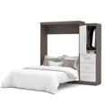 thumbnail image 4 of Nebula by Bestar 84" Full Wall Bed Kit with Storage and a Door and 3-Drawer Set in Bark Gray & White, 4 of 4