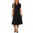 thumbnail image 2 of INSPIRAR CHIC Blusas de Cuello en V para Mujeres Elegante Casual Estampado de Cereza con Solapa Notch Verano de Manga Corta XL Negro, 2 of 6