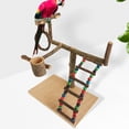 thumbnail image 4 of Soporte de juego para pájaros, parque infantil para loros, juguete para gimnasio, de percha de madera, juego para pinzones Estilo B 32x29x26cm Yuyangstore puesto de juego de pájaros, 4 of 8