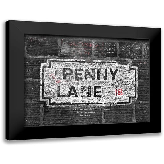 Frank, Assaf 14x12 Black Modern Framed Museum Art Print Titled - Penny Lane street sign, Liverpool