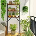 thumbnail image 2 of Space-Saving 3-Tier Over Toilet Storage Rack - Freestanding Bathroom Organizer Shelf with Toilet Paper Holder & Hooks - Sturdy Metal and Rustic Wood, Easy Assembly,25"Lx10"W x 63.7"H - Antique Wood-2, 2 of 8