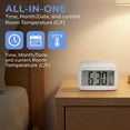 thumbnail image 5 of REGALWOVEN Small Digital Alarm Clock for Bedroom, Alarm Clocks with Big Numbers Display, Temperature, Snooze, 12/24H for Deep Sleepers White, 5 of 6