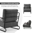 thumbnail image 6 of Mcombo Set of 2 Modern Accent Chairs, Armchair with Steel Legs, Leathaire Lounge Chairs for Living Room Office HQ102 (Grey）, 6 of 8