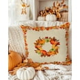 thumbnail image 3 of Decorative Throw Pillow Covers 18x18 Inch Set of 2 Pumpkin Orange Fall Decor Pillow Cases for Couch, Yellow Maple Leaves Cushion Case for Living Room Bedroom Bed Car Chair, 3 of 9
