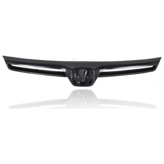 Grille - Compatible/Replacement for '06-08 Honda Civic Coupe (Exclude SI/2.0L) - Black Chrome Emblem Trim, With Emblem Provision - 75100SVAA01ZA CAPA