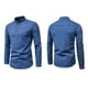 thumbnail image 3 of Camisa de hombre Nikou semiabierta de manga larga azul oscuro M, 3 of 12