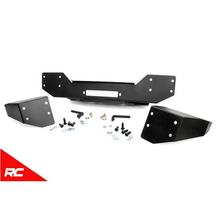 Rough Country Rock Crawling Winch Bumpers compatible w/ 2007-2018 Jeep Wrangler JK Chrome Series Offroad
