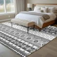 thumbnail image 4 of Grey White Boho Area Rugs 6'x9', Washable Small Throw Rugs for Kitchen Dining room, Vintage Ethnic Tribe Abstract Art Indoor Outdoor Rug Non-Slip Low Pile Carpet Runner Reversible Floor Mats, 4 of 8