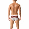thumbnail image 5 of Wyobmus Men's Swimming Trunks Briefs Low Waist With Removable Pad Swimwear Elastic Beach Shorts Boxers Underwear White, 5 of 6