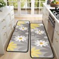 thumbnail image 4 of Kitchen Rugs Sets Of 2,Gray Daisy Flower Yellow Blooms Pattern Anti Fatigue Kitchen Mat Rugs Non Slip Washable,Decorative Kitchen Floor Mats for Kitchen,Sink,Laundry,17"x47"+17"x47", 4 of 5
