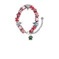 thumbnail image 2 of Silvertone Small Green Paw Red Christmas Bead Bracelet, 2 of 4