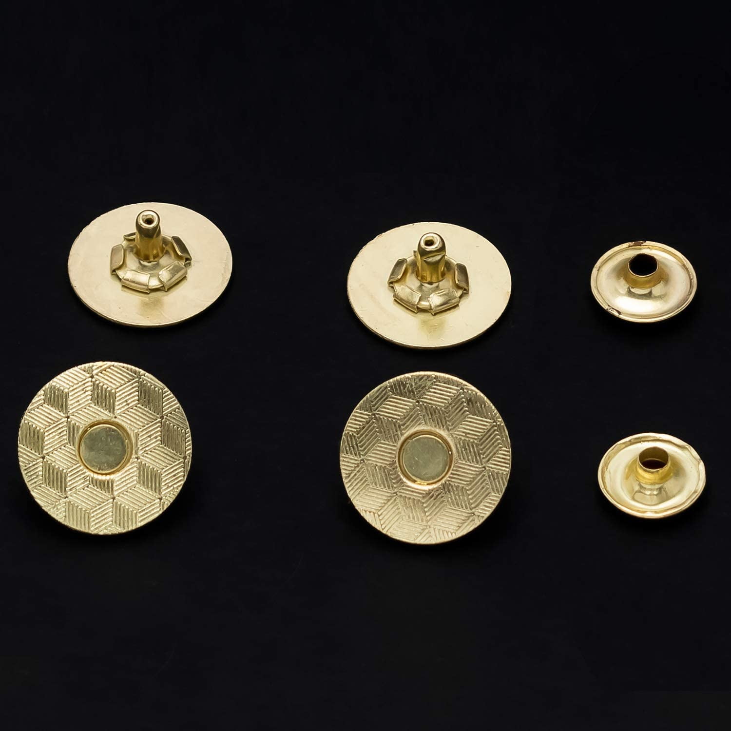 Trimming Shop Magnetic Clasp Snap Fastener Button Double Rivet Closures  (18mm, Bronze, 10pcs)