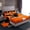 Black Orange White, variant on jejeloiu Baseball City Queen Sheet Sets,San Francisco Flat Sheet,Orange Black Queen Fitted Sheet For Child,Luxury Bedroom Decor,4-Piece