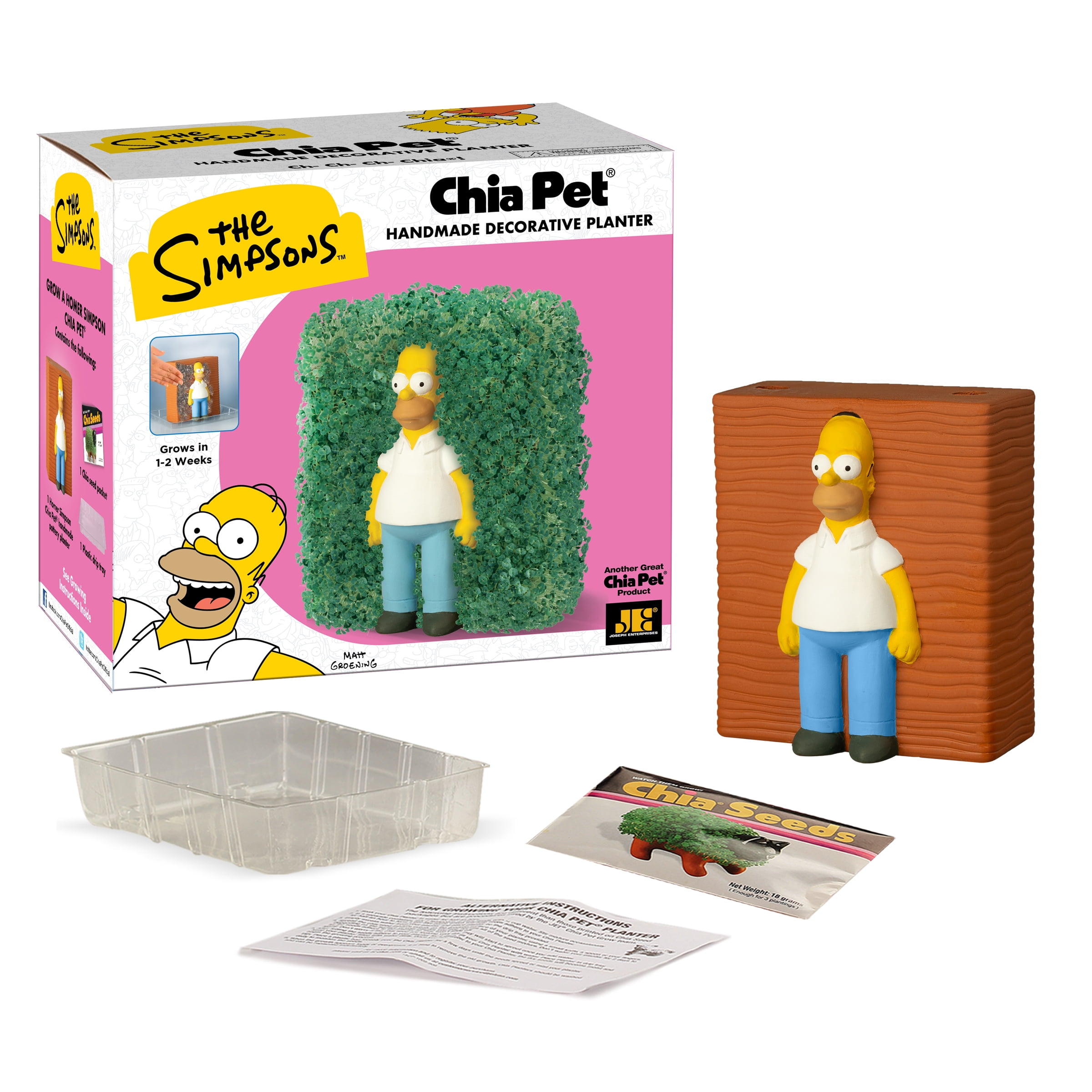 (2 pack) Homer Simpson Chia Pet Handmade Decorative Planter by JEI