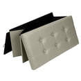 thumbnail image 3 of JINS&VICO Foot stool PU Leather Footstool with Leather Rectangular Storage Ottoman Gray, 3 of 7