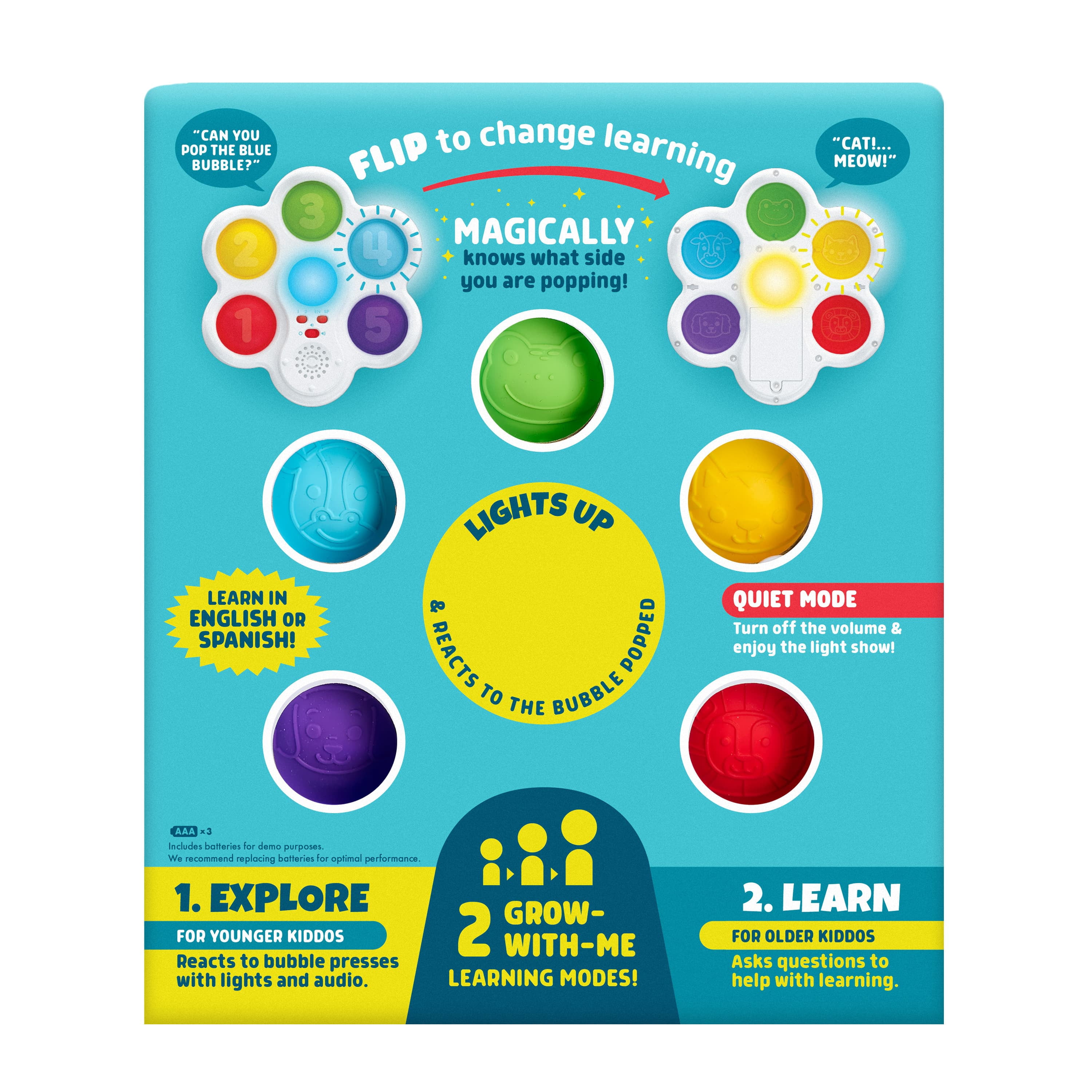 Chuckle & Roar Pop It & Learn Interactive Play for Toddlers Ages 6 Months to 2+ Years by Buffalo Games