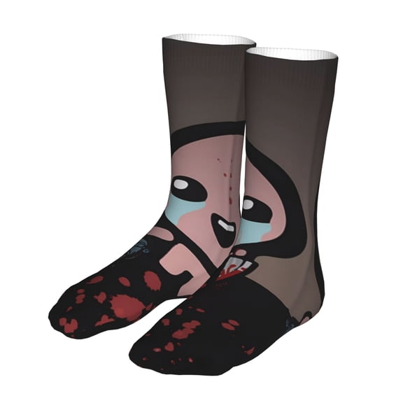 Lsque The Binding of Isaac Print Women's Men's Novelty 16in Crew Socks Cotton Socks Knee High Socks for Walking,Running,Nurses,Pregnancy