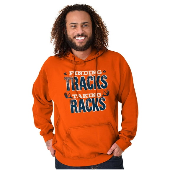 Finding Tracks Taking Racks Hunting Unisex Plus Fleece Graphic Hoodie Brisco Brands 2X
