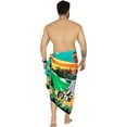 thumbnail image 4 of HAPPY BAY Men's Pareo Swim Trunk Holiday Sarong Long Beach Wrap One Size Fern, Beach Summer Vacation Party, 4 of 5
