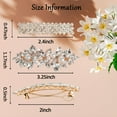 thumbnail image 2 of 3PCS Rhinestone Hair Clips Flower Hair Barrettes Crystal Pearl French Hairpins Hair Clip Wedding Accessories for Women Girls Bridal Hair Accessories (Silver), 2 of 4