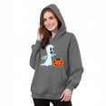thumbnail image 5 of Pxxlle Hoodies for Women Cute Graphic Sweatshirts with Hood Plus Size Long Sleeve Holiday Pullover Tops with Pockets Gray M, 5 of 6