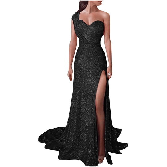 EQWLJWE Dresses For Women 2023 Women's V- Neck Paillette Suspenders High Waist Condole Back Zipper Gold Velvet High Waist Formal Dress