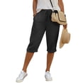 thumbnail image 5 of GZWYHT ，Boho Wide Leg Elastic Waisted Casual Capri Pant High Waist Solid Color For 29"/31" Flowy Travel Wide Leg Yoga Pants Yoga Pants Wit，Multicolor XL, 5 of 8