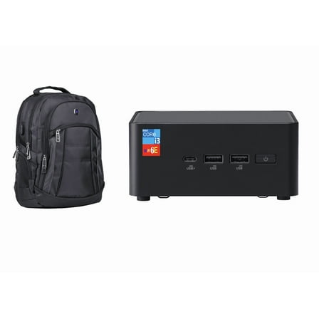ASUS NUC 14 Pro Mini Desktop (Intel Core 3 100U, Intel Graphics Shared, 8GB DDR5, 1TB PCIe SSD, 2 Thunderbolt 4, WiFi 6E, Bluetooth 5.3, 90W PSU, RJ-45, 2 HDMI, Win 11 Pro) w/Premium Backpack