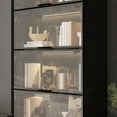 thumbnail image 4 of WIAWG 63" Tall Black Steel Frame 4-Door Glass Display Cabinet - Freestanding Storage Bookcase with 4 Adjustable Shelves, Ideal for Living Room & Kitchen, 4 of 6