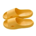 thumbnail image 4 of Shpwfbe Women’s Shoes Extremely Comfy Cushioned Thick Sole Cloud Slides, Flat Heel Open Toe, Yellow Size 36, 4 of 9