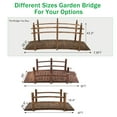 thumbnail image 5 of VINGLI 7.5 ft Garden Bridge Wooden Arch Footbridge Carbonized Brown Wood, 5 of 9