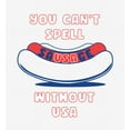 thumbnail image 2 of Americana You Can't Spell Sausage Without USA Long Sleeve Adult Hooded Sweatshirt-Large-White, 2 of 3