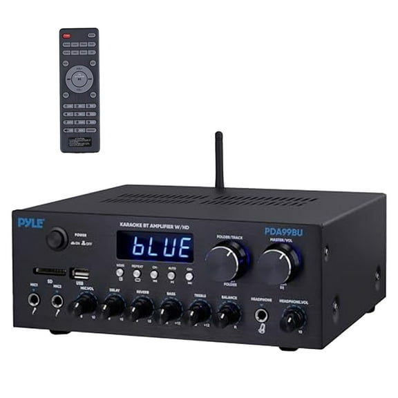 Pyle PDA99BU Bluetooth HD Home Audio HDMI/MP3/USB/SD/AUX FM Radio Amplifier Receiver with Remote Control