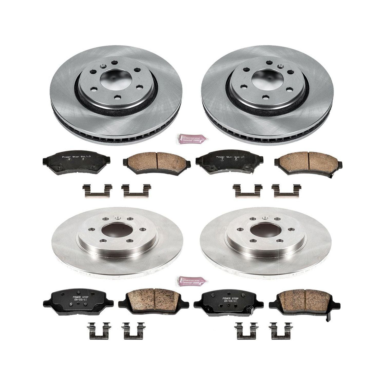 Power Stop Front and Rear Stock Replacement Brake Pad and Rotor Kit KOE6185