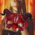 thumbnail image 4 of Gupgi Halloween Devil Mask, Scary Ram Sheep Horn Monster Half Face Mask, 4 of 7