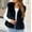 Black, variant on Hurxie Women's Fashion Autumn and Winter Warm Short Faux Fur Vests White M