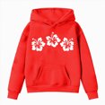 thumbnail image 4 of Staki Cute Hoodie Kids Girls Aesthetic Preppy Flower Hoodies Beach Graphic Pullover 3-12Y(Red,11-12 Years), 4 of 4