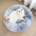 thumbnail image 6 of Exclusivo Mezcla Calming Donut Pet Bed for Medium Dogs 24", Anti-Anxiety Plush Cozy Warming Dog Bed, Gradient Grey, 6 of 7