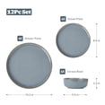 thumbnail image 3 of Famiware Nature 12-Piece Dinnerware Sets, Stoneware Dish Set, Light Blue, 3 of 6