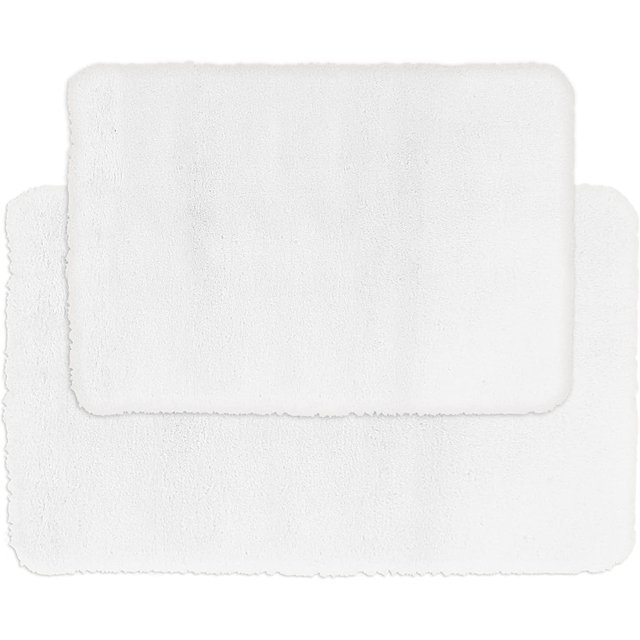 Villa Luxe Pure Bath 2 Piece Faux Fur Bath Rug Set, 20 x 32 and 17 x 24, Ivory
