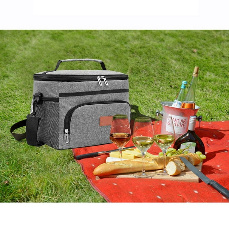 Double-layer Lunch Bag, Crossbody Large Capacity Insulated Bag, Ice Pack  Outdoor Picnic Bag, Waterproof Bag, Lunch Box Bag, Insulated Lunch Container  Camping Picnic Bag For Teenagers And Workers At School, Classroom, Canteen